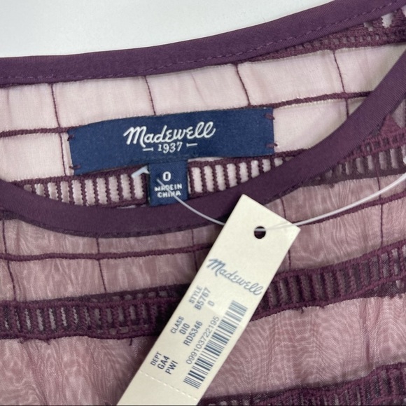 Madewell Sz 0 Dushkeer Dress Burgundy Embroidery Party - Picture 9 of 12